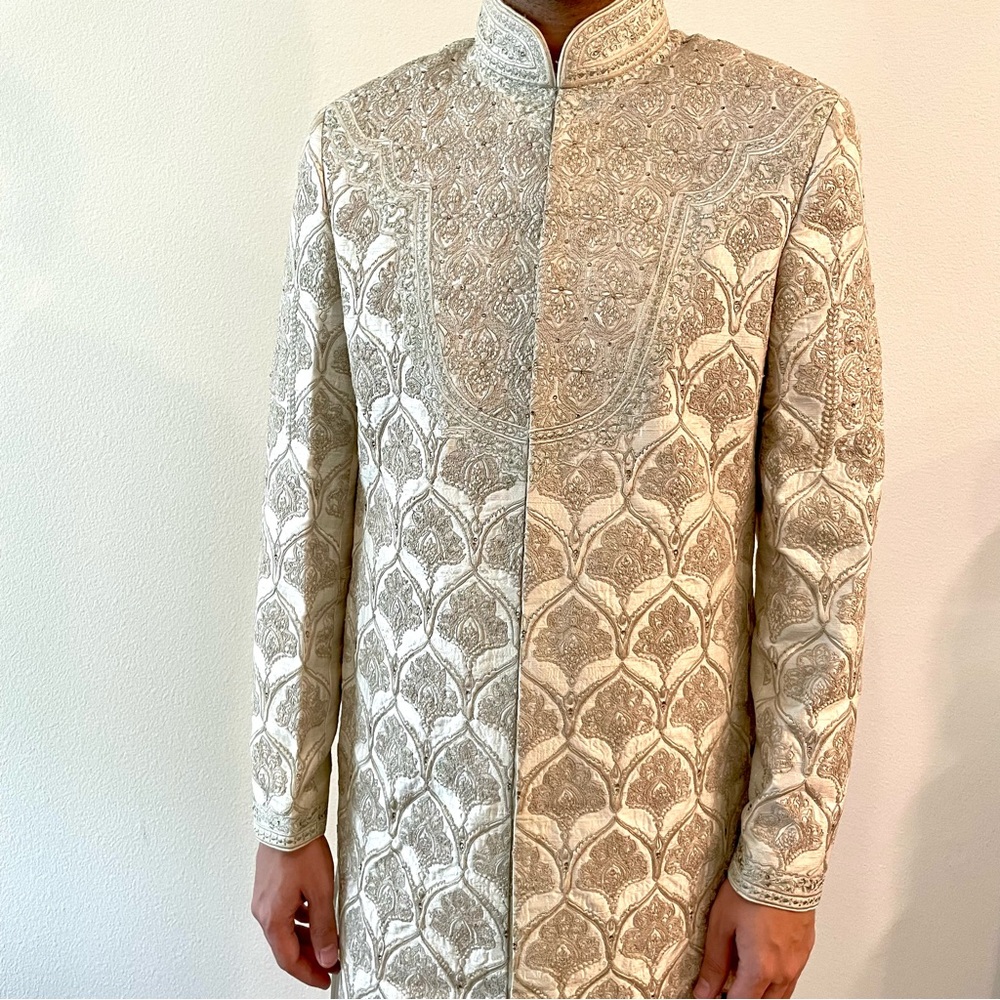 DIWAN SAHEB Sherwani (Handcrafted in India) with Kurta and Pyjama